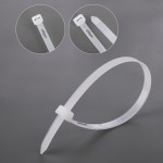 Offiper 6PCS Cable Zip Ties 9.84 Inch, Durable Adjustable  White Plastic Tie Wraps for Indoor and Outdoor